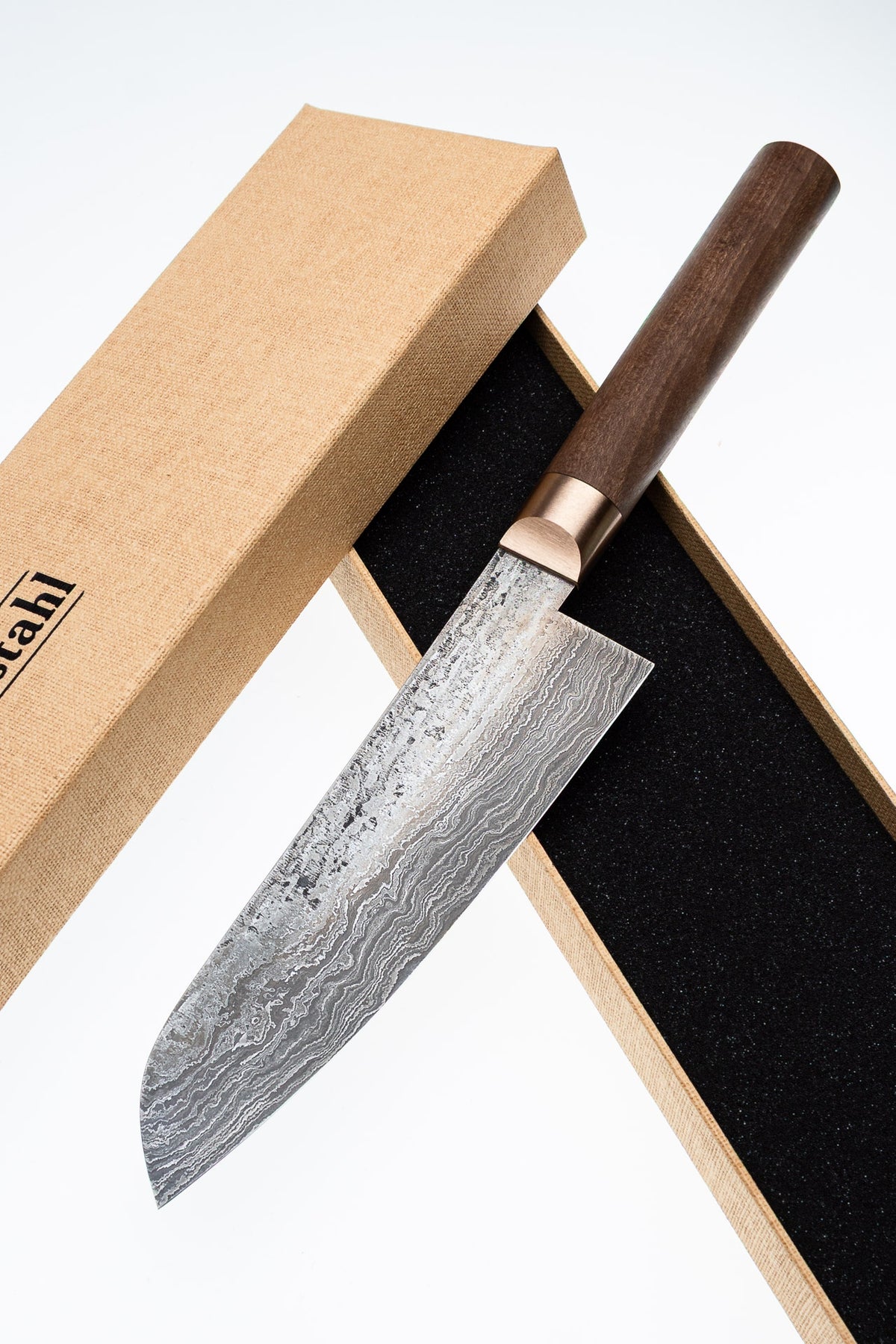 Damast-Santoku 500L Walnuss