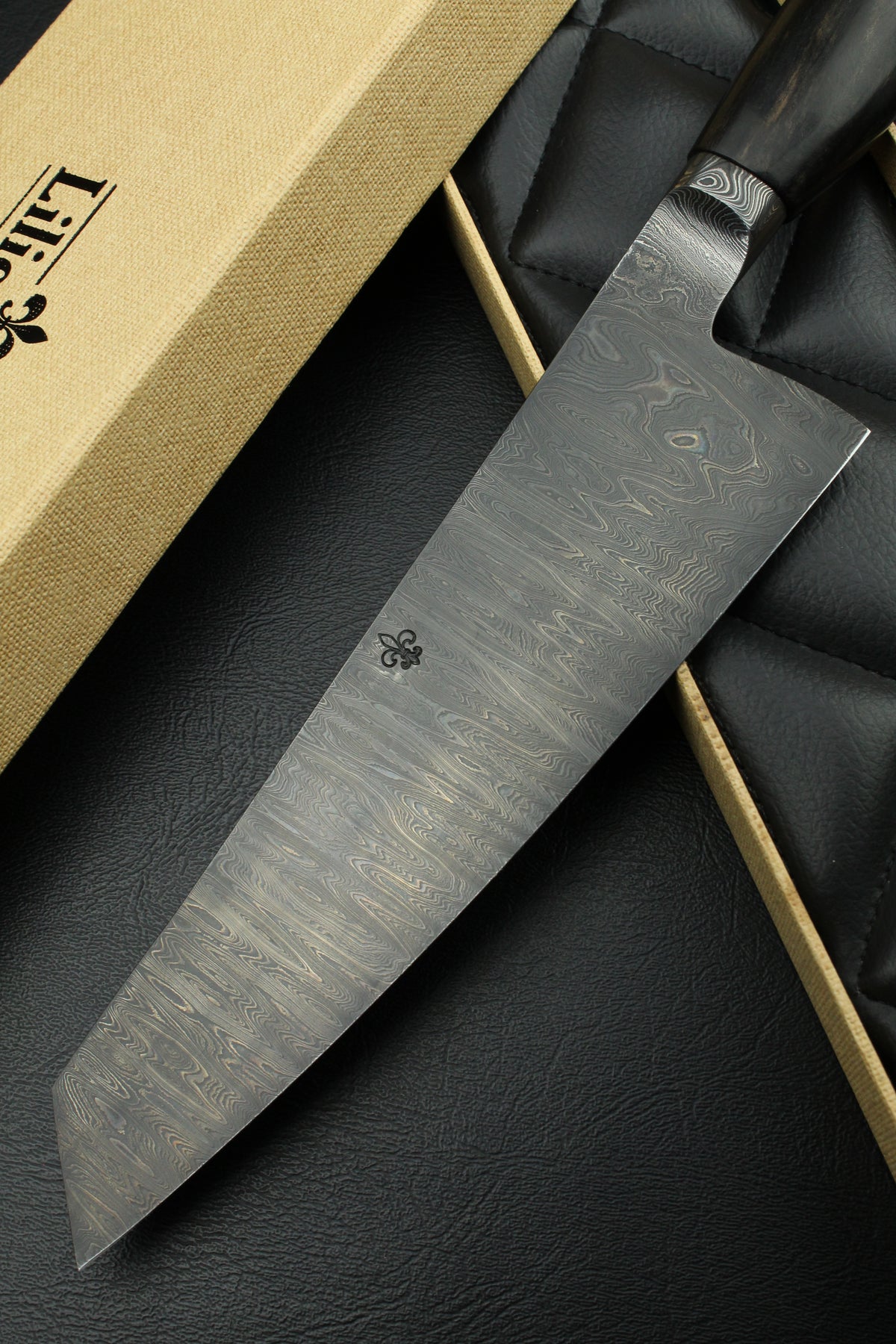 Gyuto 205 Schwarzes Ebenholz Dunkler Damast