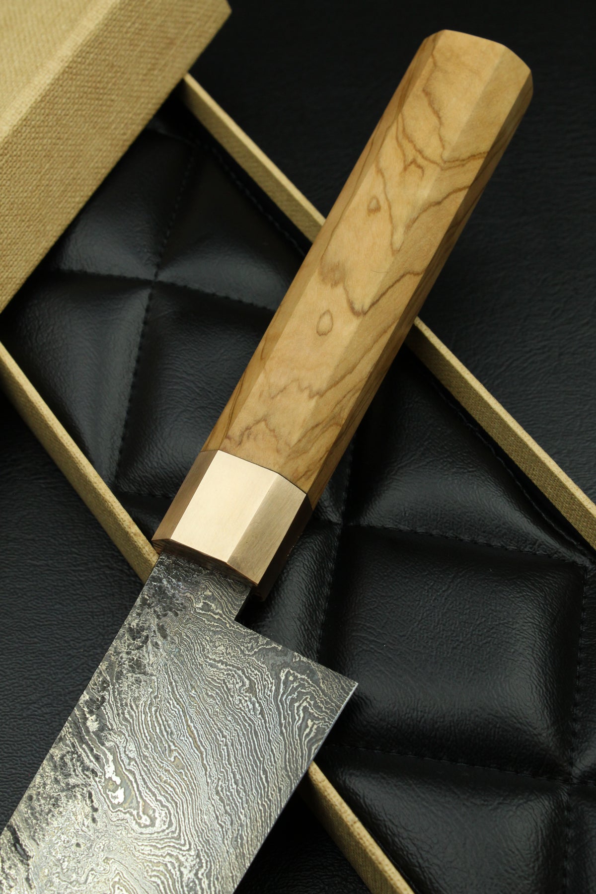 Damast-Santoku 215, achteckiger Griff, 2,3