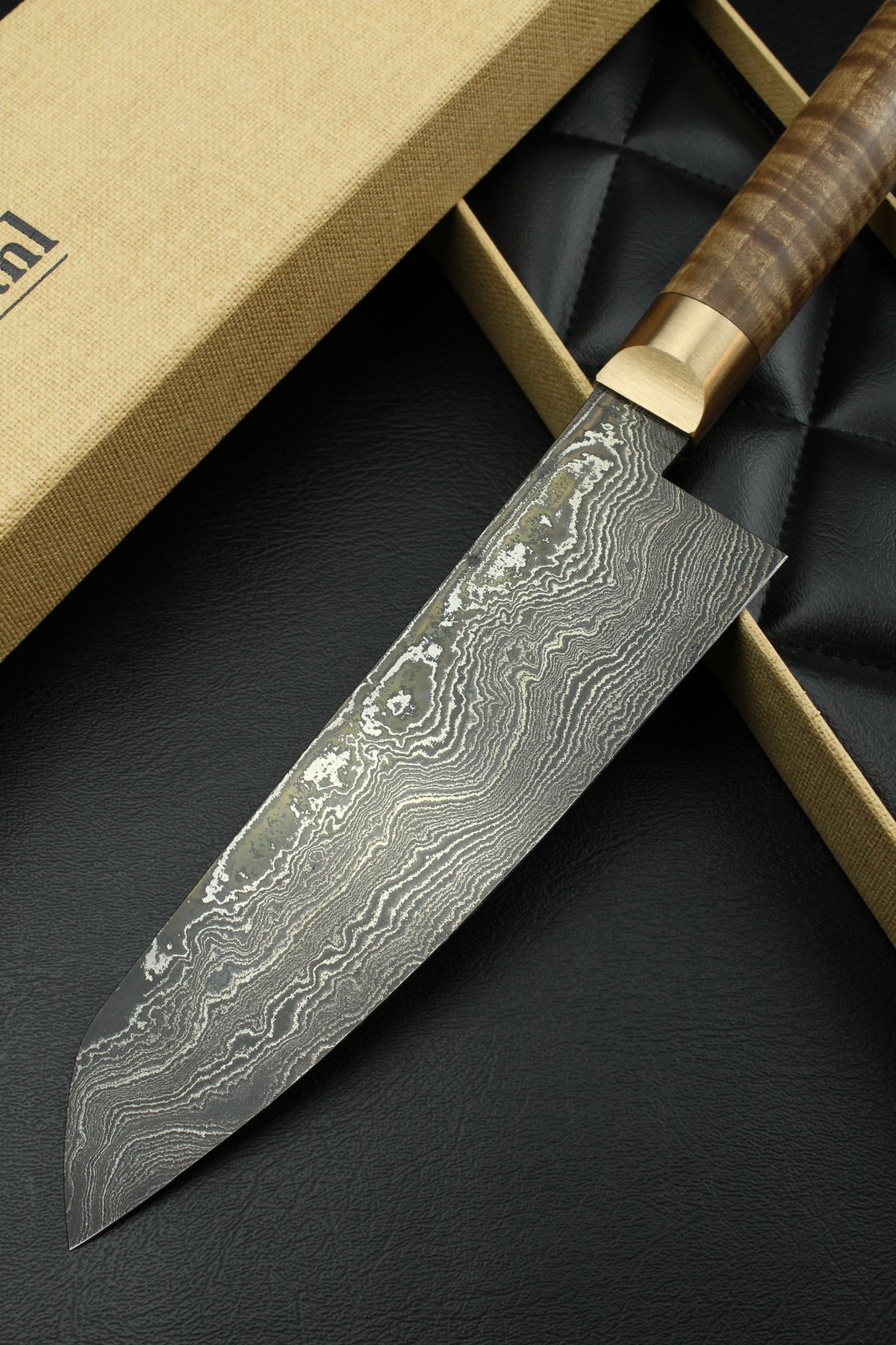 Damast-Santoku 500L German GR-Walnuss