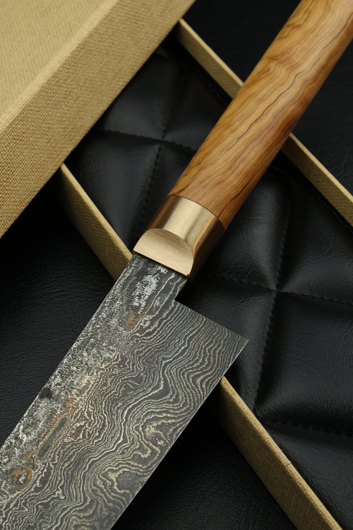 Damast-Santoku 320L Olive Oval 1.0