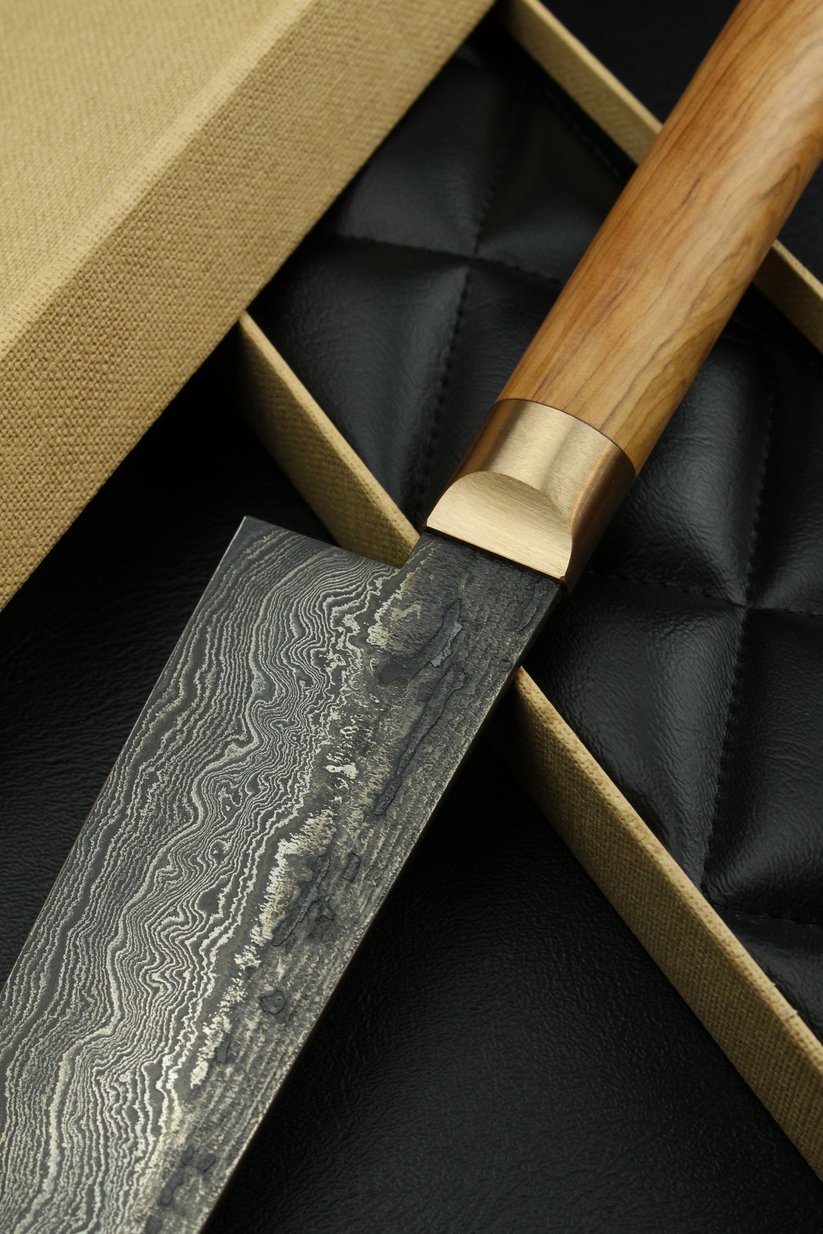 Damast-Gyuto 320L Olive Oval 2.0