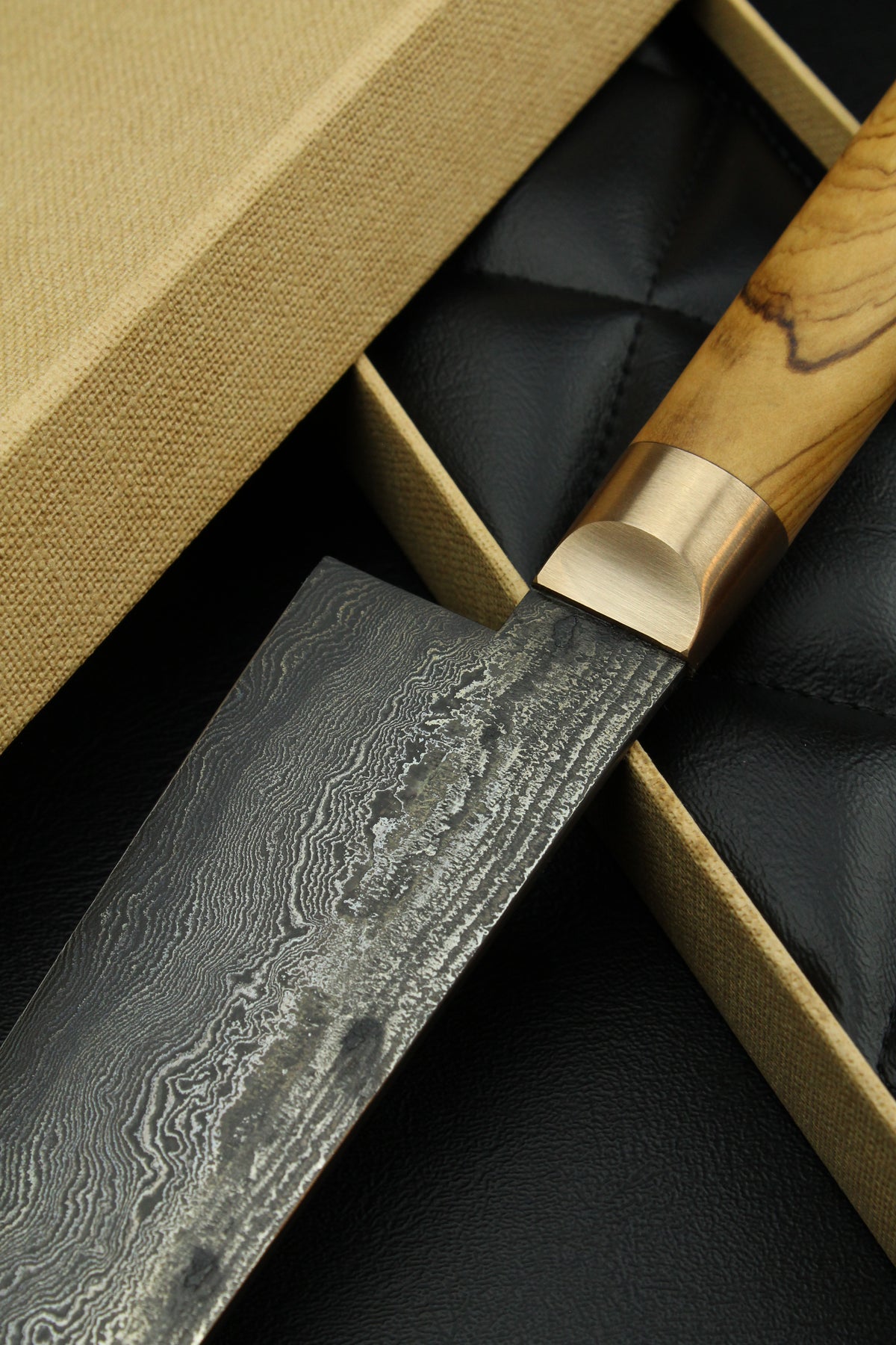Damast-Gyuto 320L Olive Oval 3.0