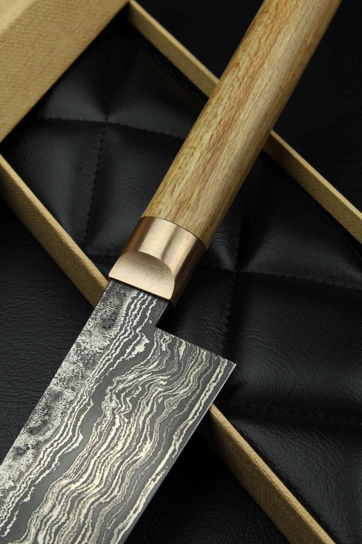 Damast-Santoku HK Buchenholz