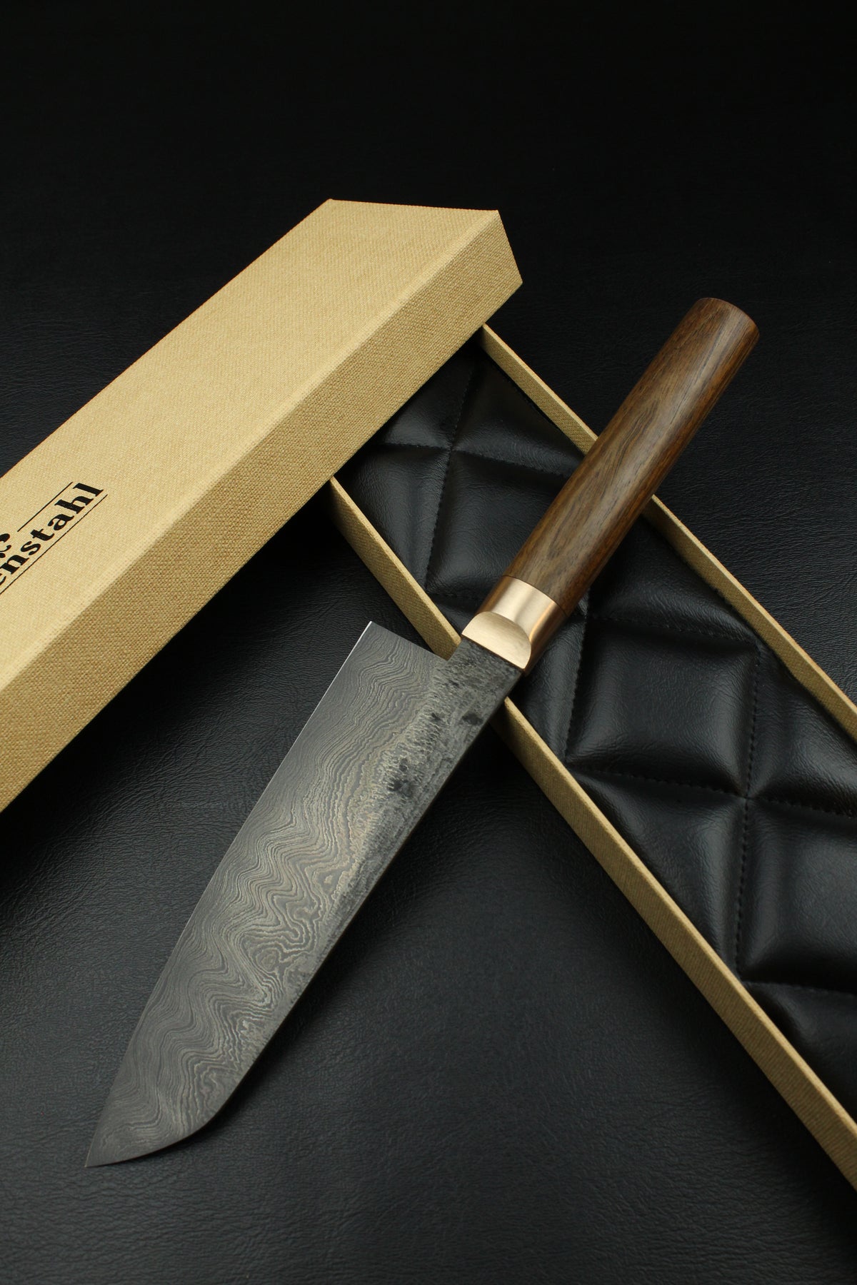 Damast-Santoku 500L Oval Patina