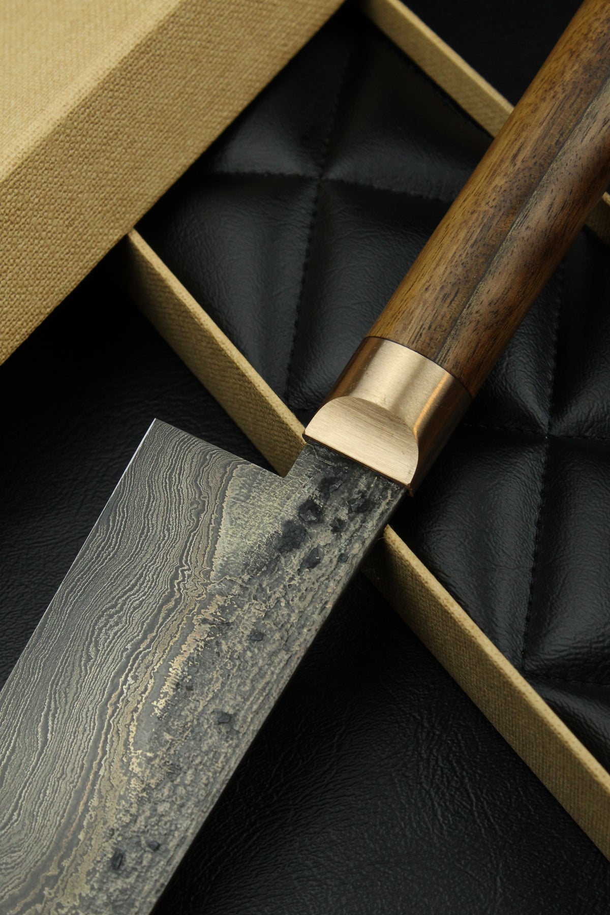 Damast-Santoku 500L Oval Patina