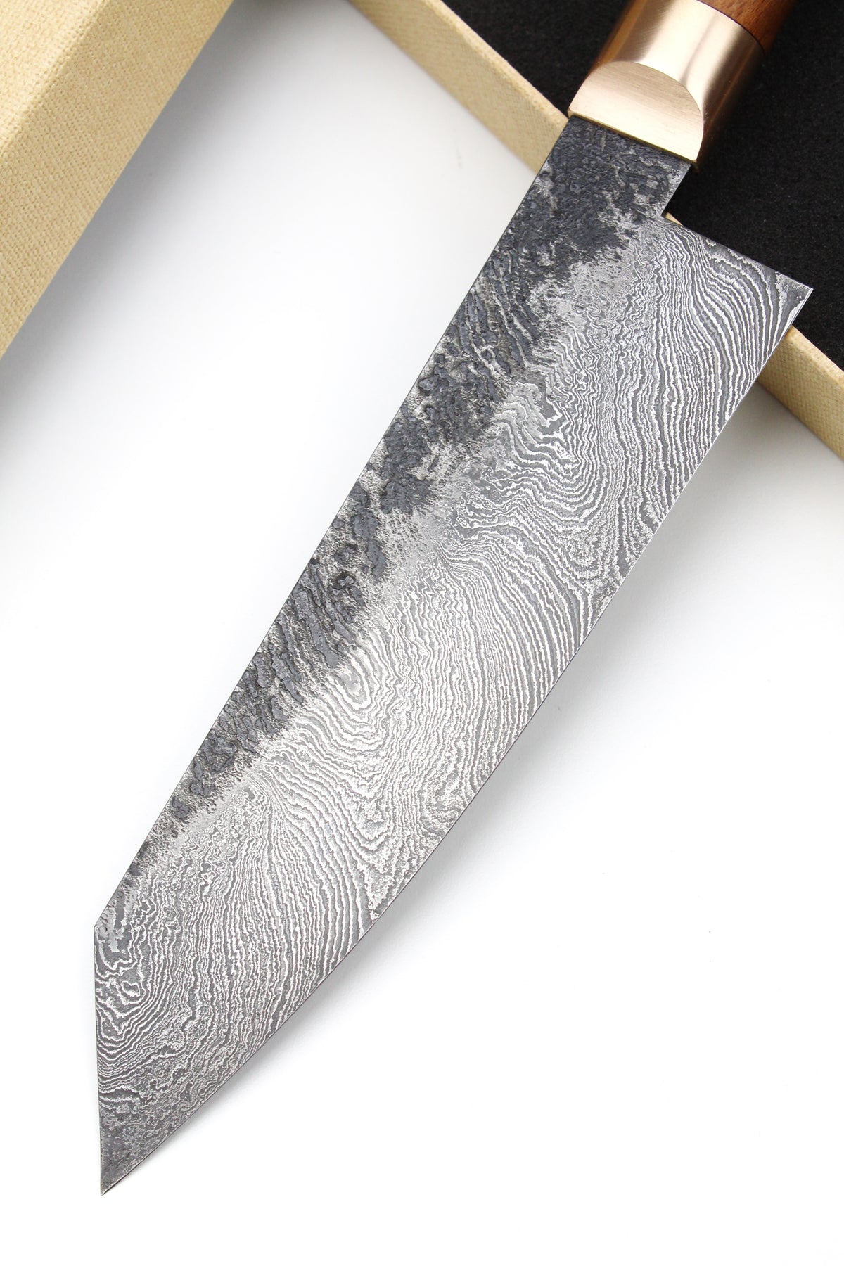 Damaszener Santoku 320L Ulmenholz