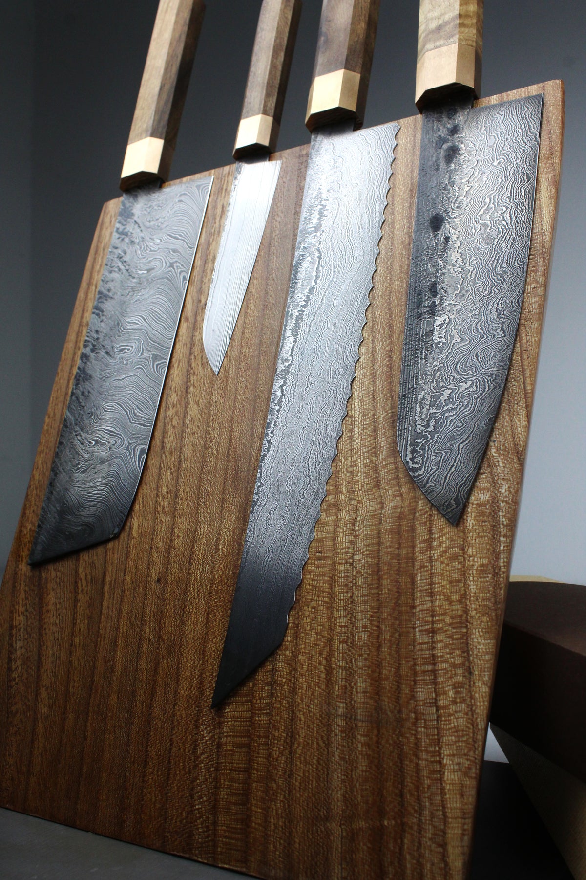 Premium-Messer-Set Achteck Nussbaum