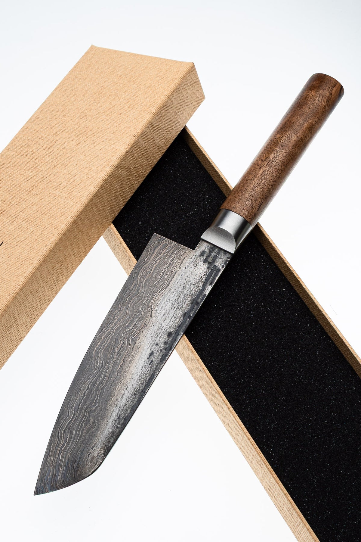 Damast-Santoku 500L Walnuss
