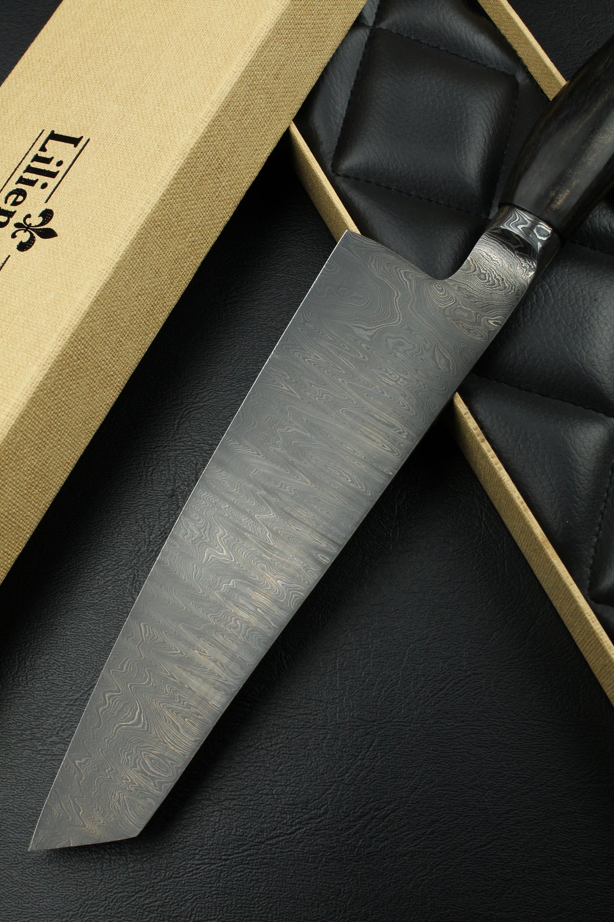 Gyuto 205 Schwarzes Ebenholz Dunkler Damast