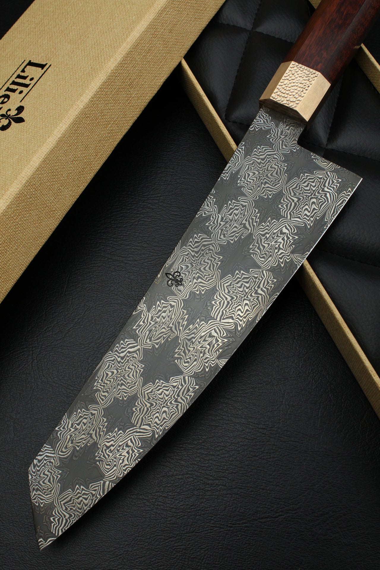 S Damascus K-Tip Santoku Snakewood