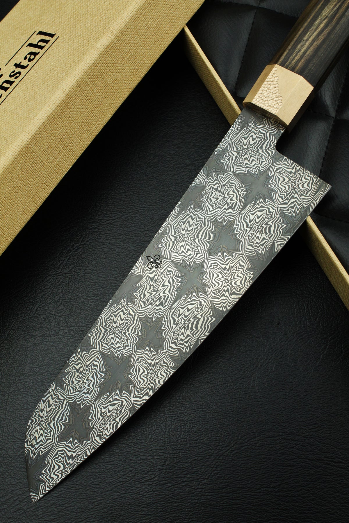Santoku Black Star Schwarz-Weißes Ebenholz