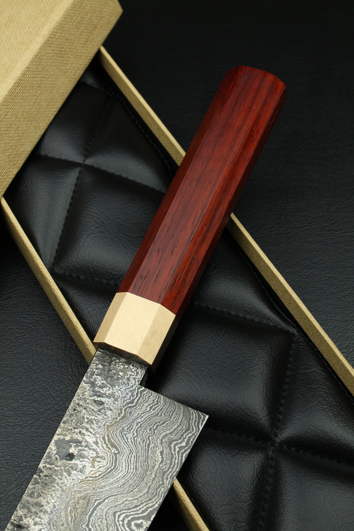 Padouk-Damast-Santoku 215, achteckiger Griff, 2,1