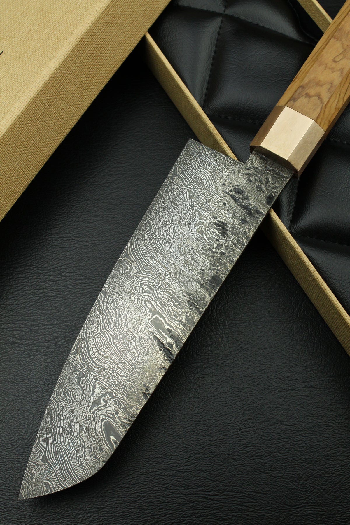Damast-Santoku 215, achteckiger Griff, 2,3
