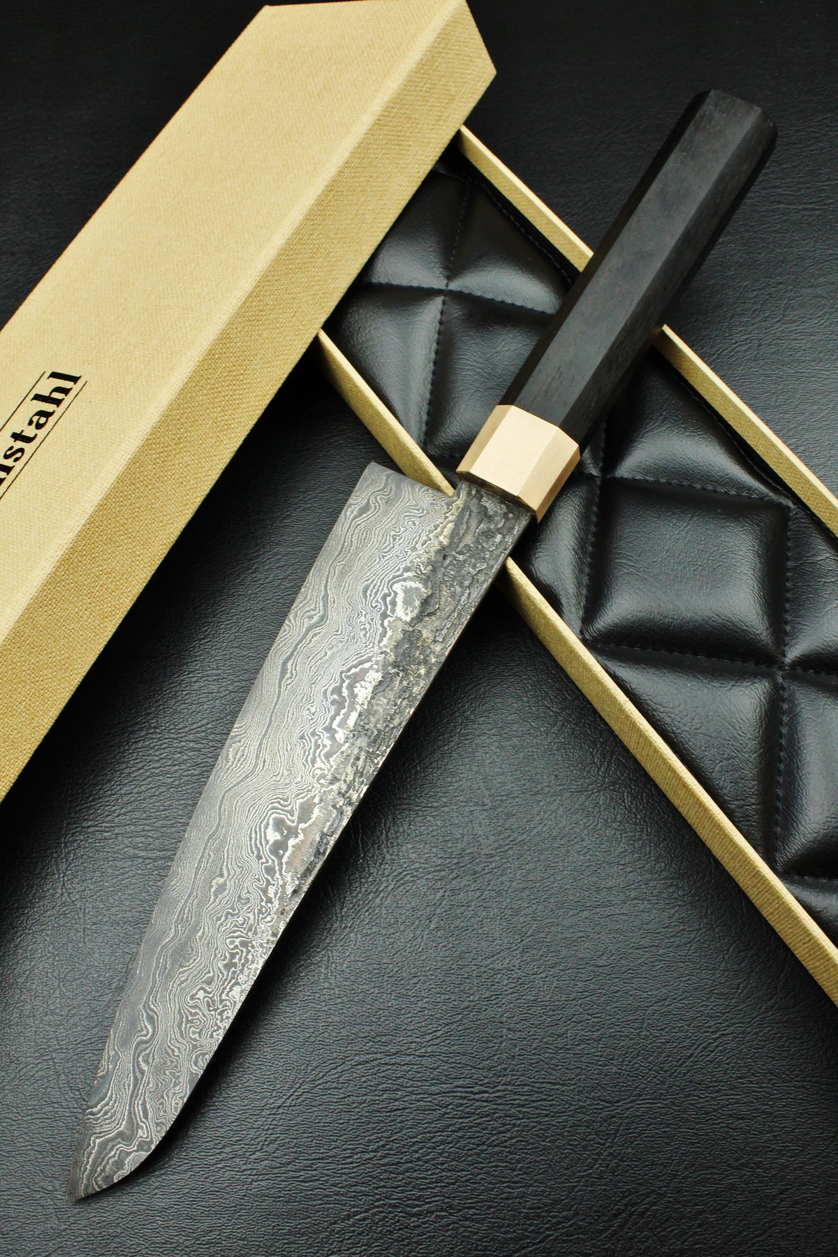 Damast-Gyuto 215 achteckig