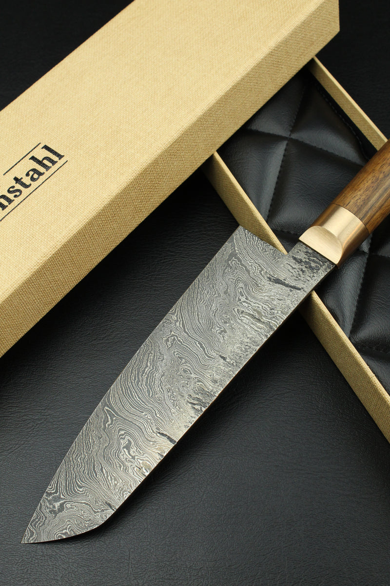 Damascus Santoku Torsion German Walnut