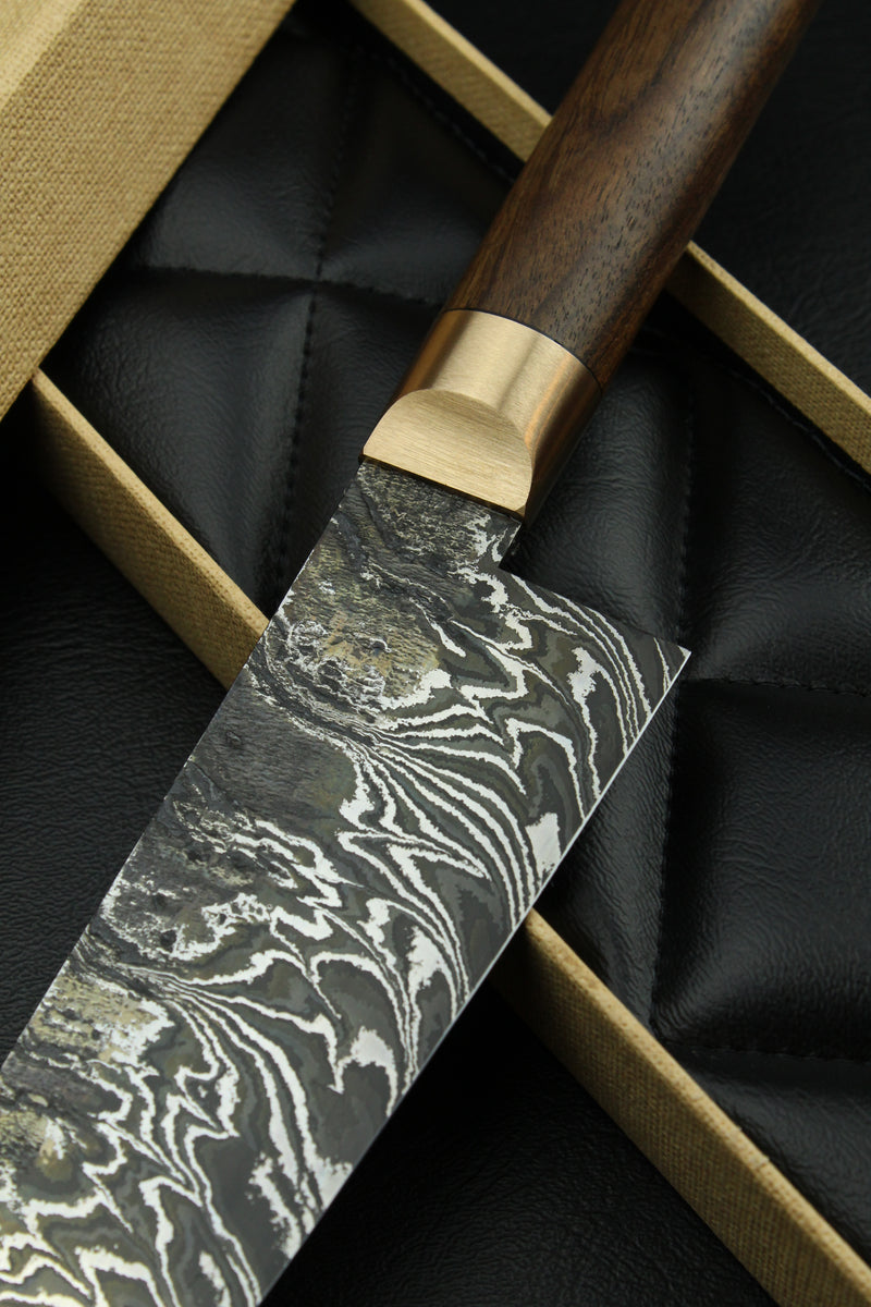 Damascus Gyuto Zebra German Walnut