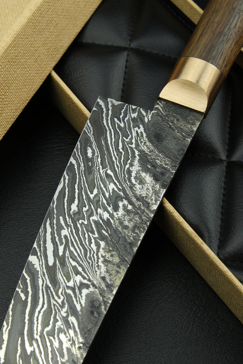 Damascus Gyuto Zebra German Walnut