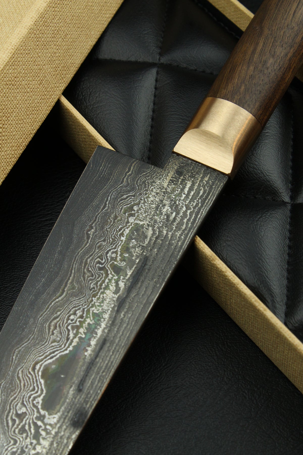 Damascus Gyuto 320L1 Deutsche Walnuss