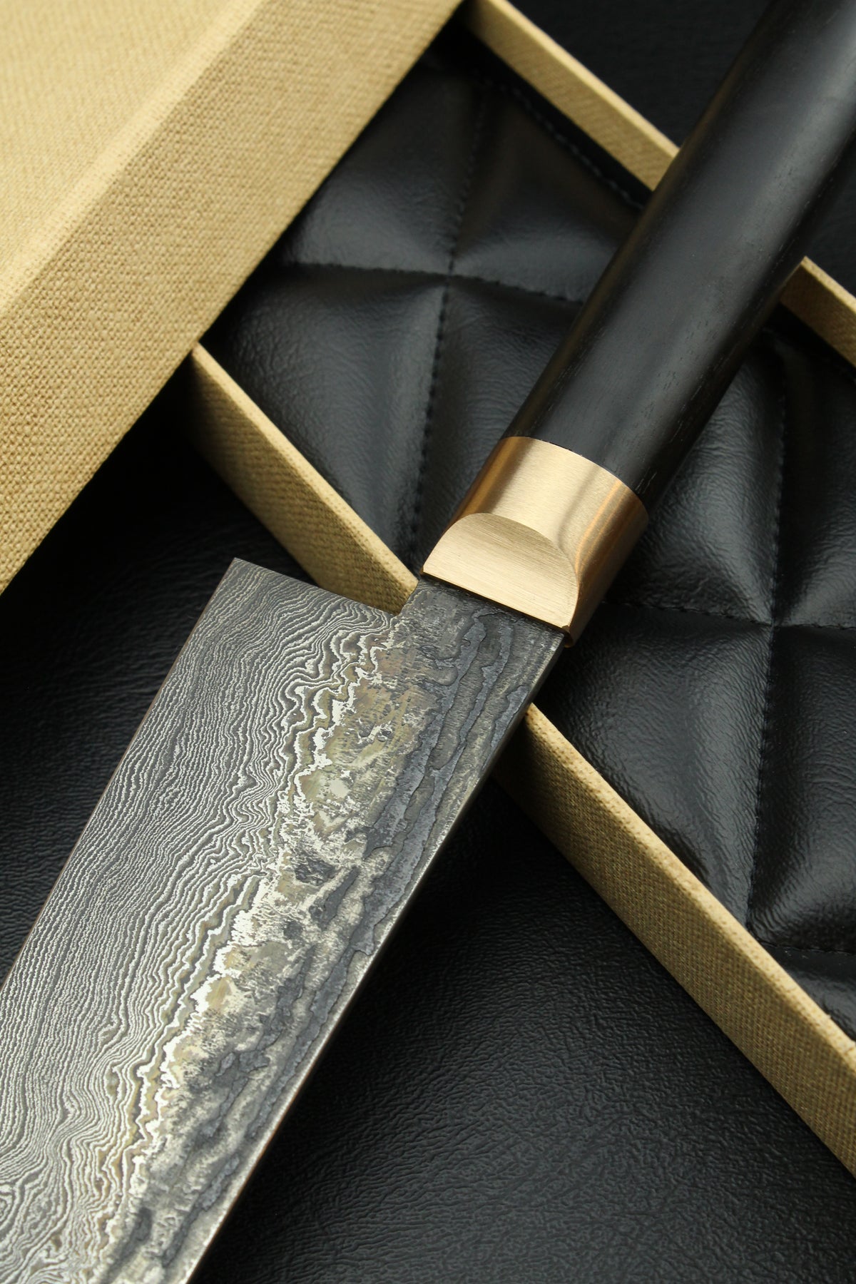 Damast-Gyuto 320L schwarzes Ebenholz 2.0