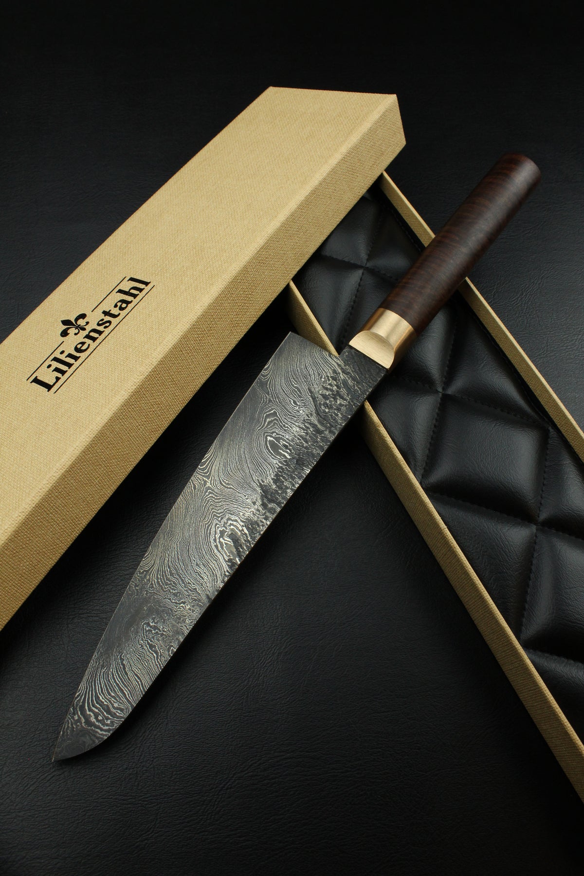 Damaszener Gyuto Torsion Ringed Gidgee Oval