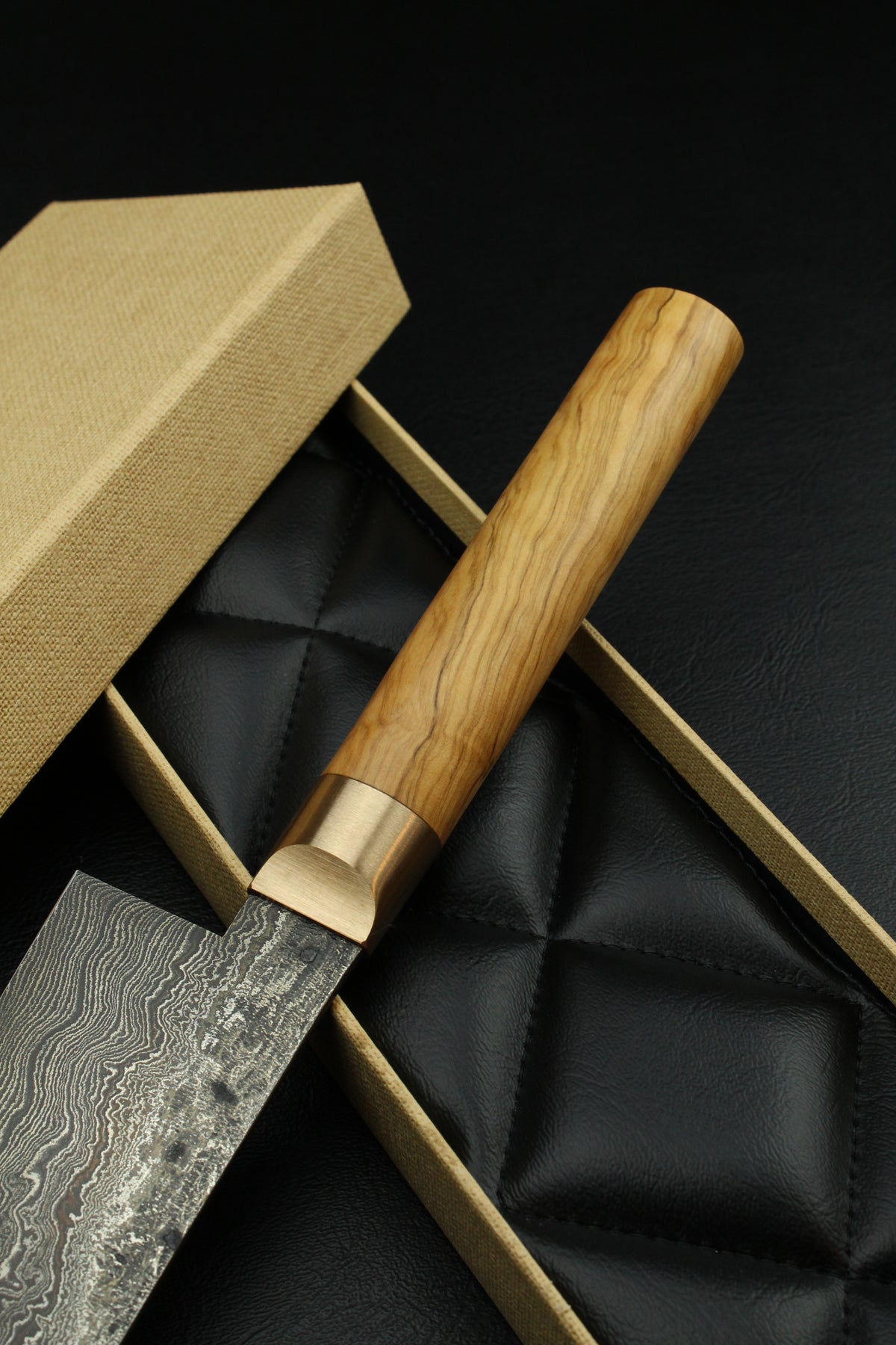 Damast-Santoku 320L Olive Oval 1.0