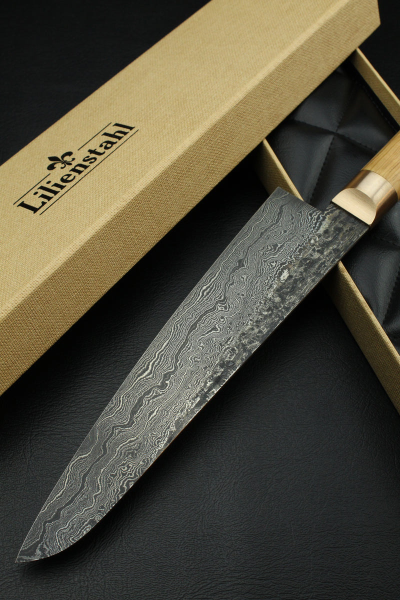 Damascus Gyuto 320L Olive Oval 1.0