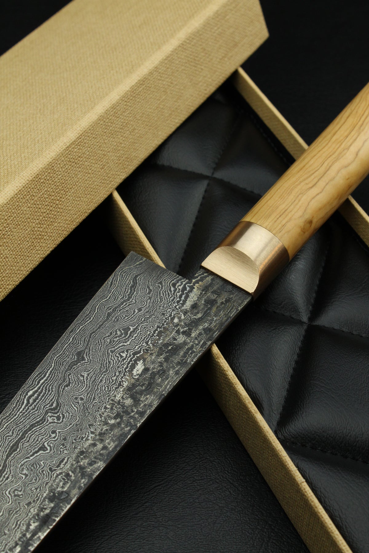 Damast-Gyuto 320L Olive Oval 1.0