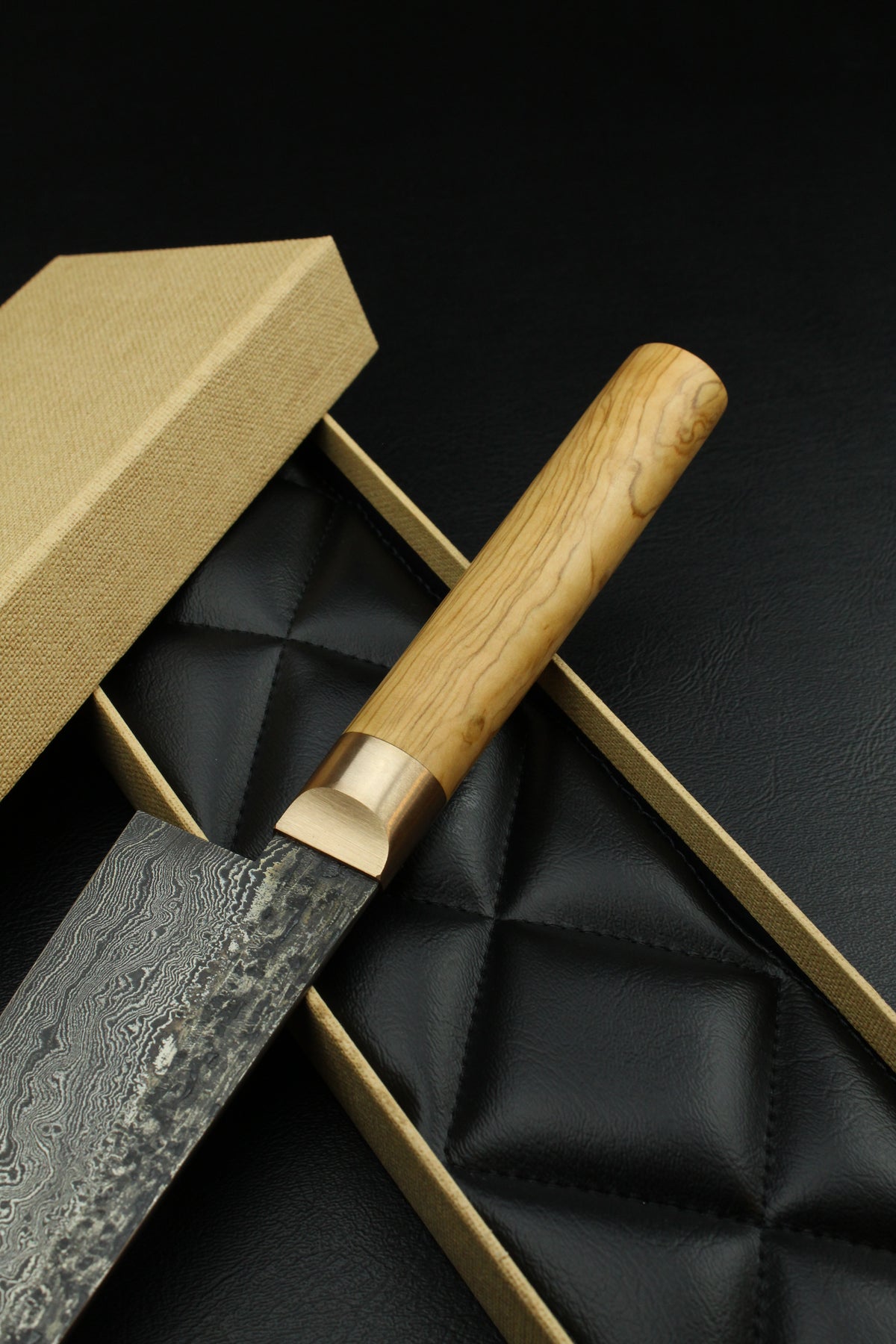 Damast-Gyuto 320L Olive Oval 1.0