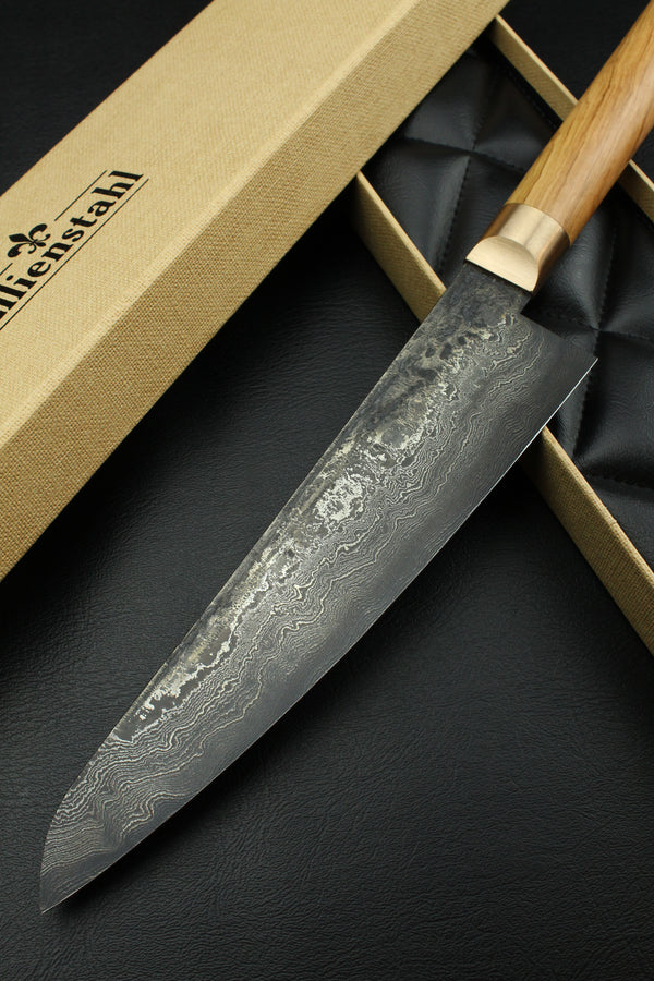 Damascus Gyuto 320L Olive Oval 2.0