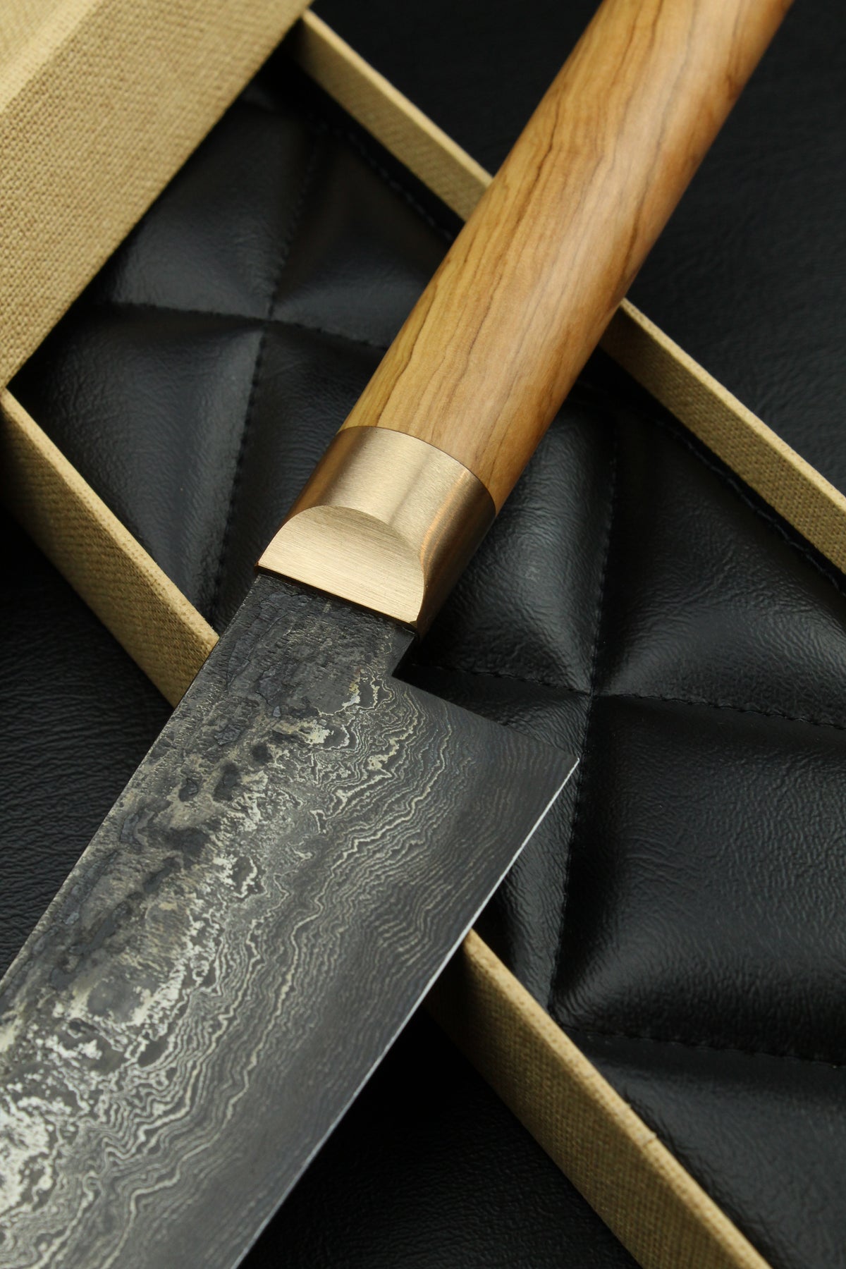 Damast-Gyuto 320L Olive Oval 2.0