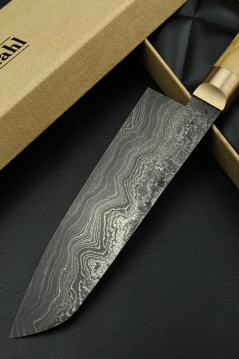 Damascus Santoku 500L Olive Oval