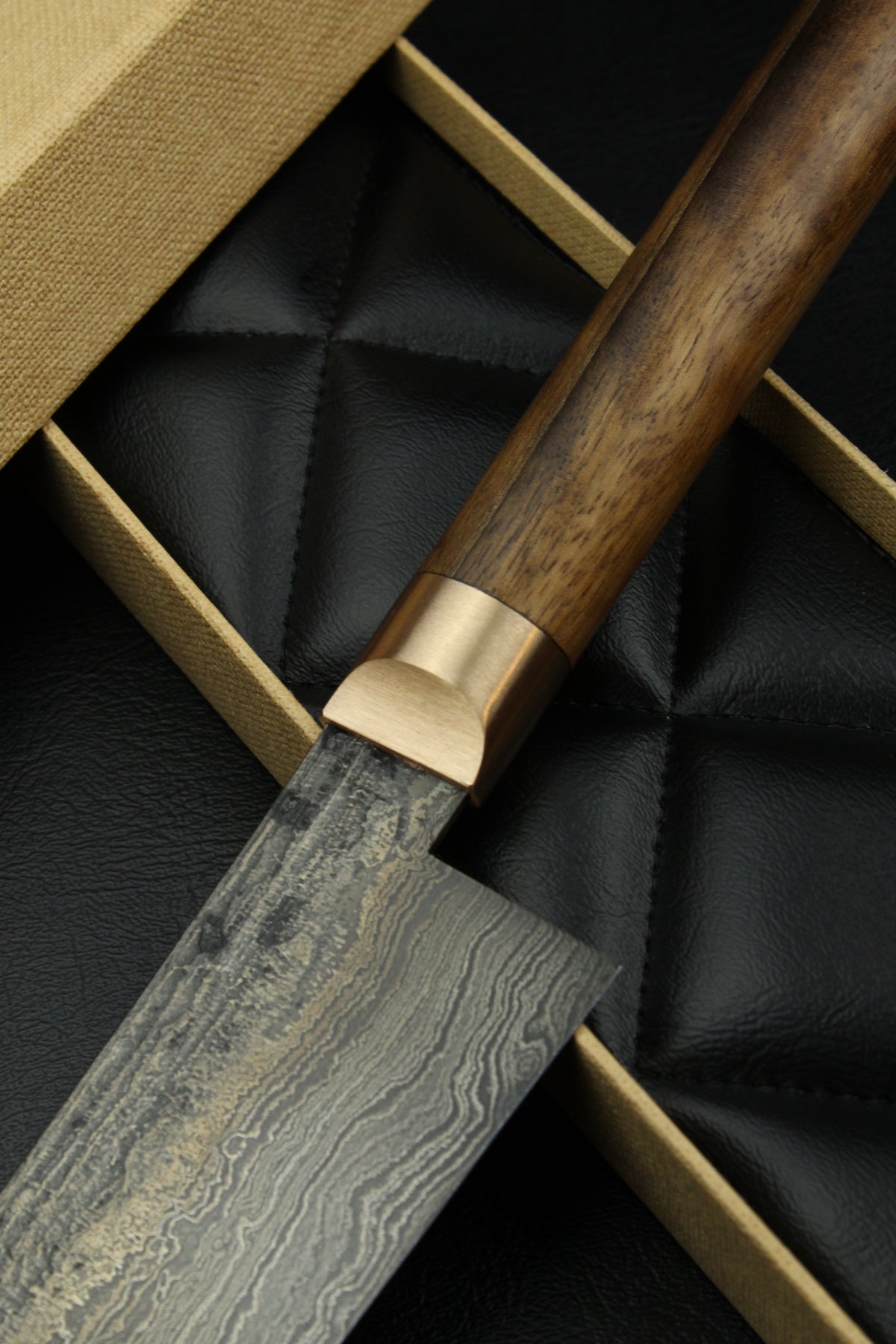 Damast-Santoku  500L Oval Patina