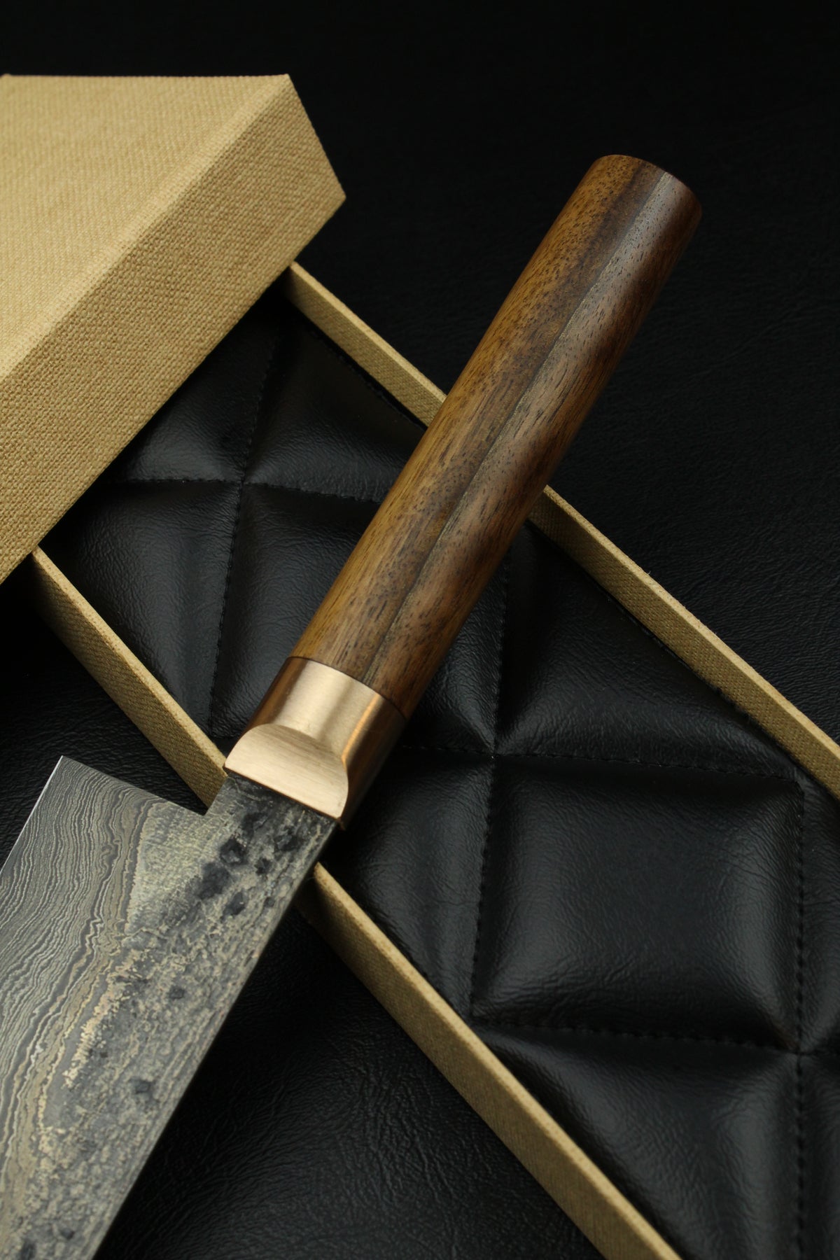 Damast-Santoku  500L Oval Patina