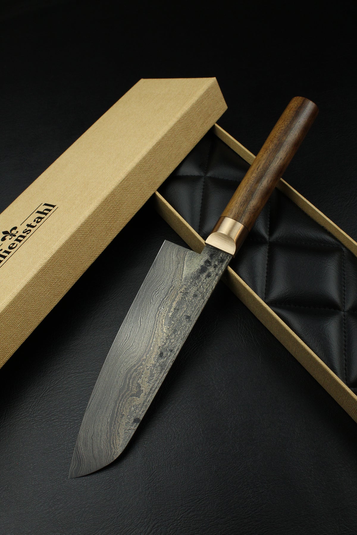 Damast-Santoku  500L Oval Patina