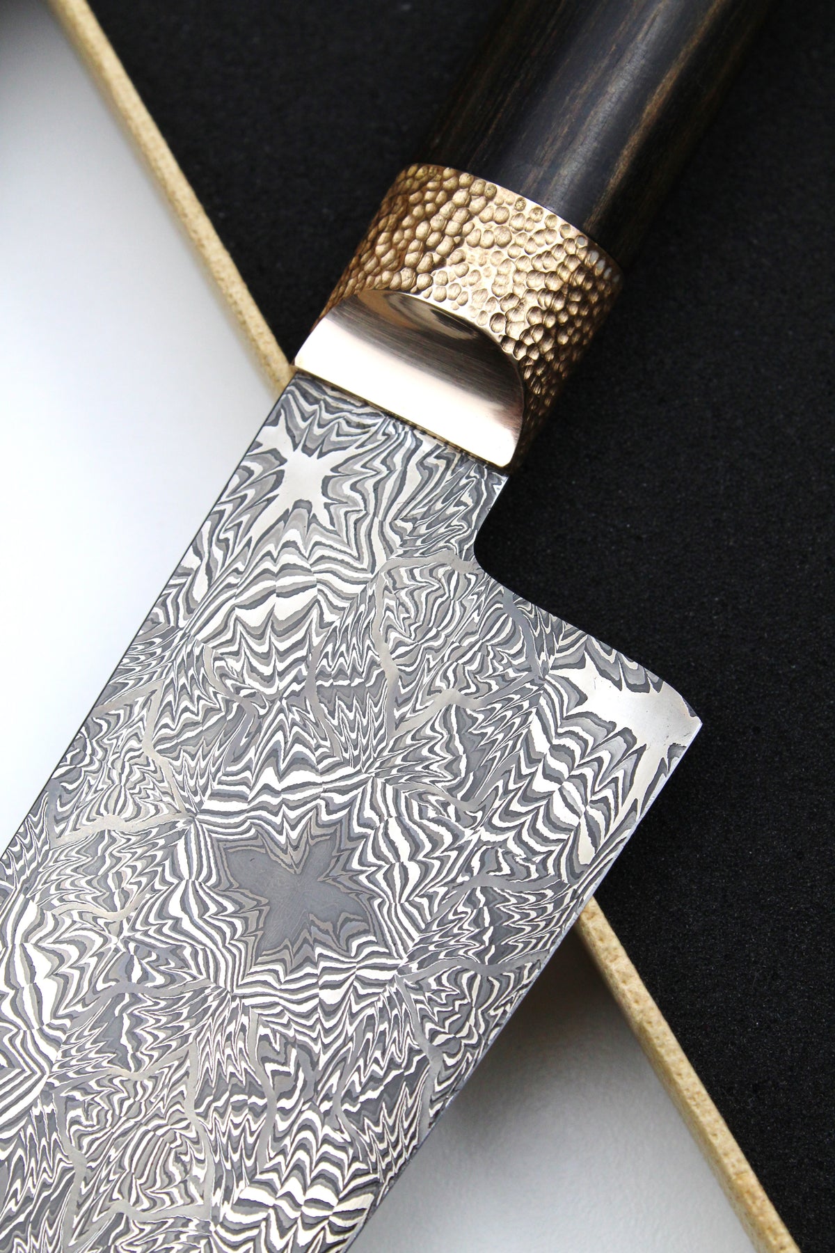 S-Damast Santoku Eingebettete Sterne
