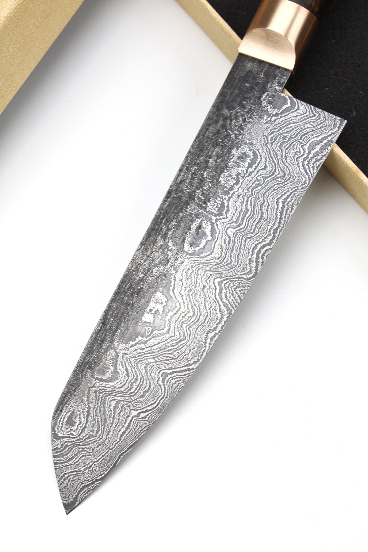 Damaskus Santoku 320L Walnuss stabilisiert