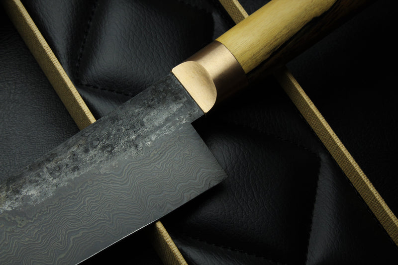 Gyuto 2 Black Damascus B&W Royal Ebony