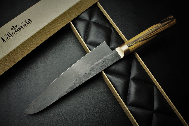 Gyuto 2 Black Damascus B&W Royal Ebony