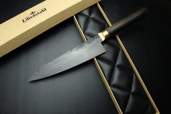 Gyuto 1 Black Damascus B&W Royal Ebony