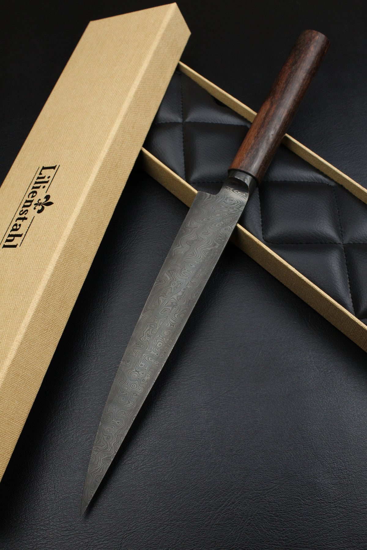 Sujihiki Schwarzes Damaststahl Makassar